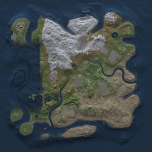 Thumbnail Rust Map: Procedural Map, Size: 3500, Seed: 1815812185, 14 Monuments