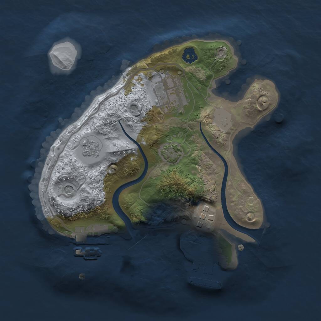 Rust Map: Procedural Map, Size: 2100, Seed: 6845789, 8 Monuments