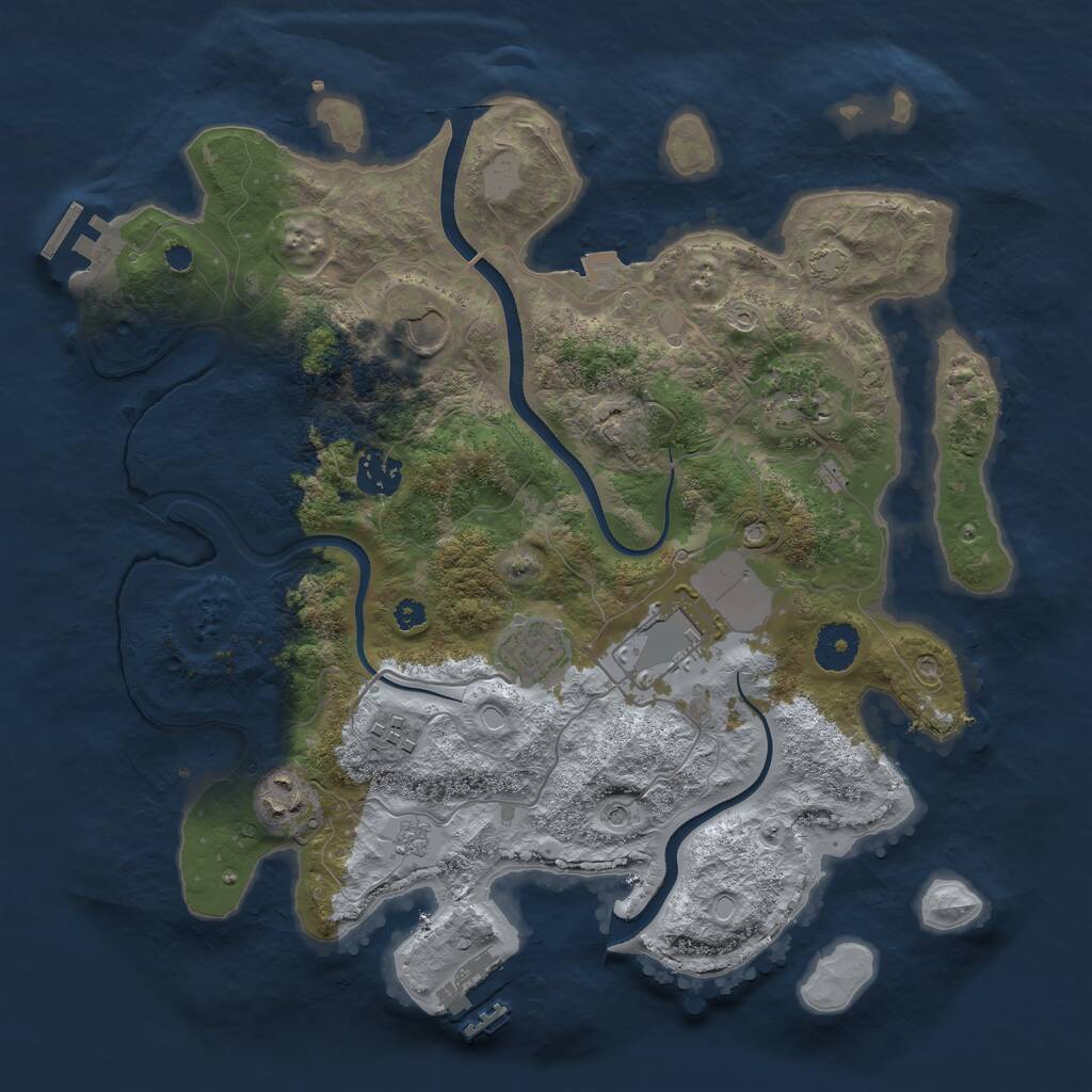 Rust Map: Procedural Map, Size: 3500, Seed: 3473475, 13 Monuments