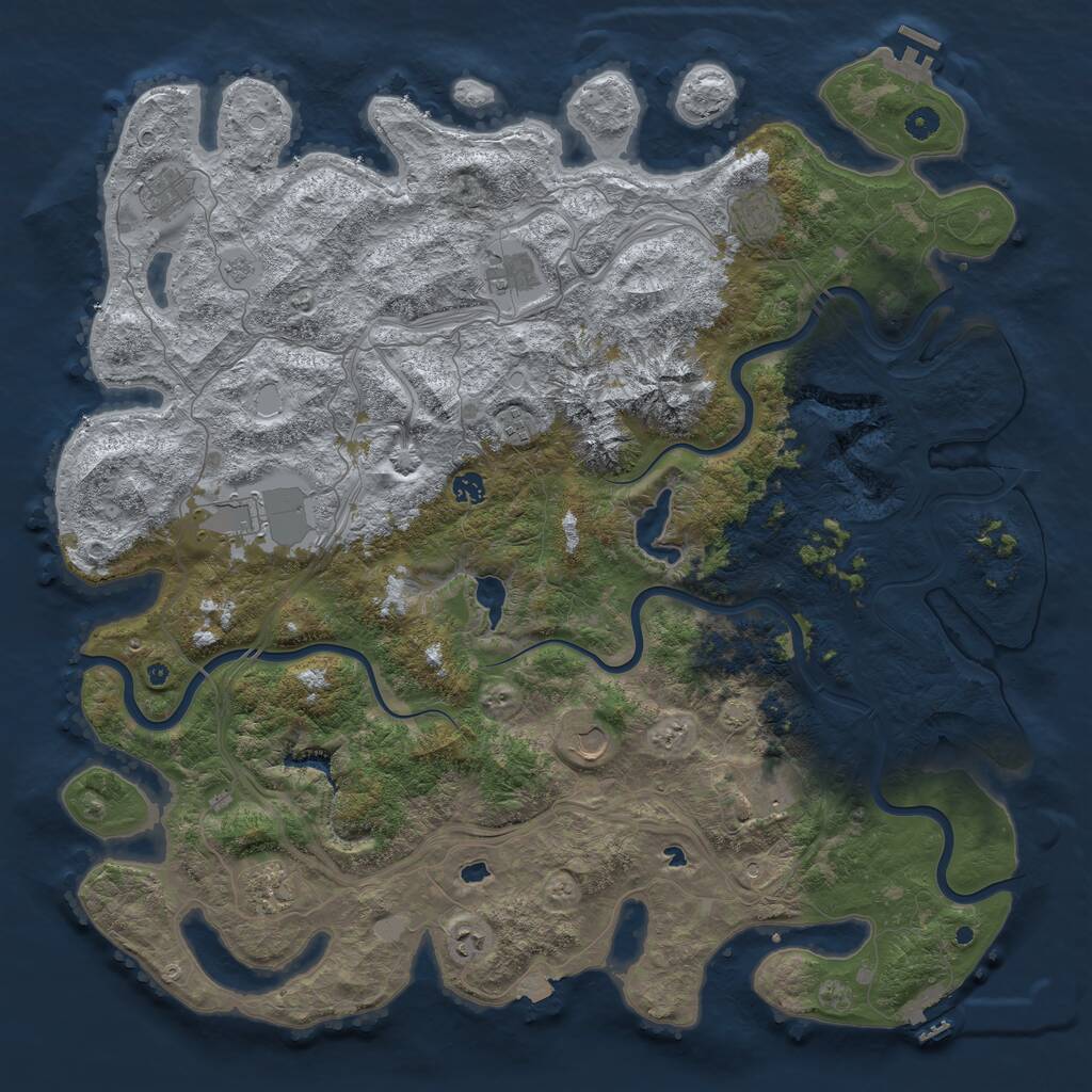 Rust Map: Procedural Map, Size: 5000, Seed: 1974376575, 16 Monuments