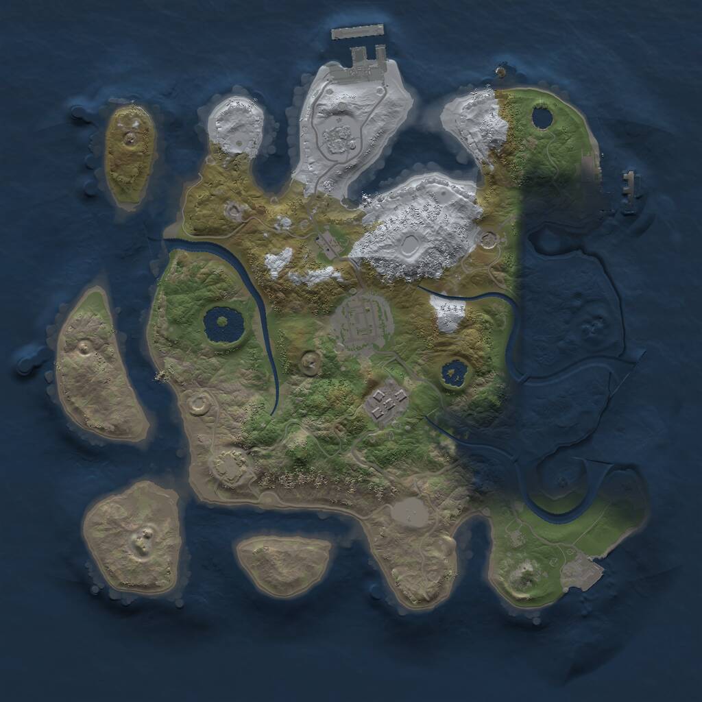 Rust Map: Procedural Map, Size: 2700, Seed: 1757764873, 8 Monuments