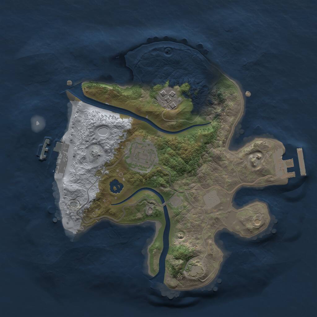 Rust Map: Procedural Map, Size: 2300, Seed: 10011987, 6 Monuments