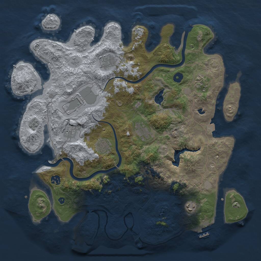 Rust Map: Procedural Map, Size: 4000, Seed: 627, 15 Monuments