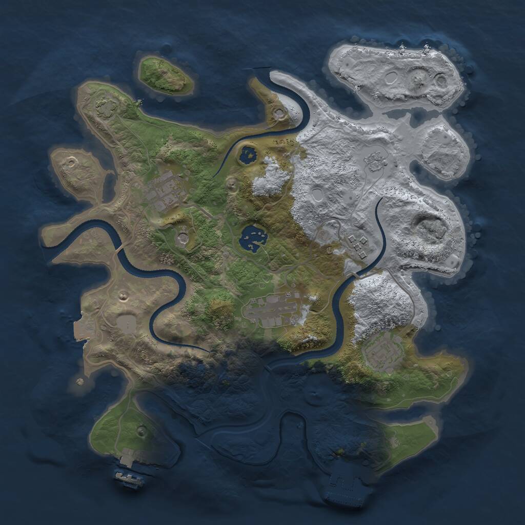 Rust Map: Procedural Map, Size: 3000, Seed: 41142266, 11 Monuments