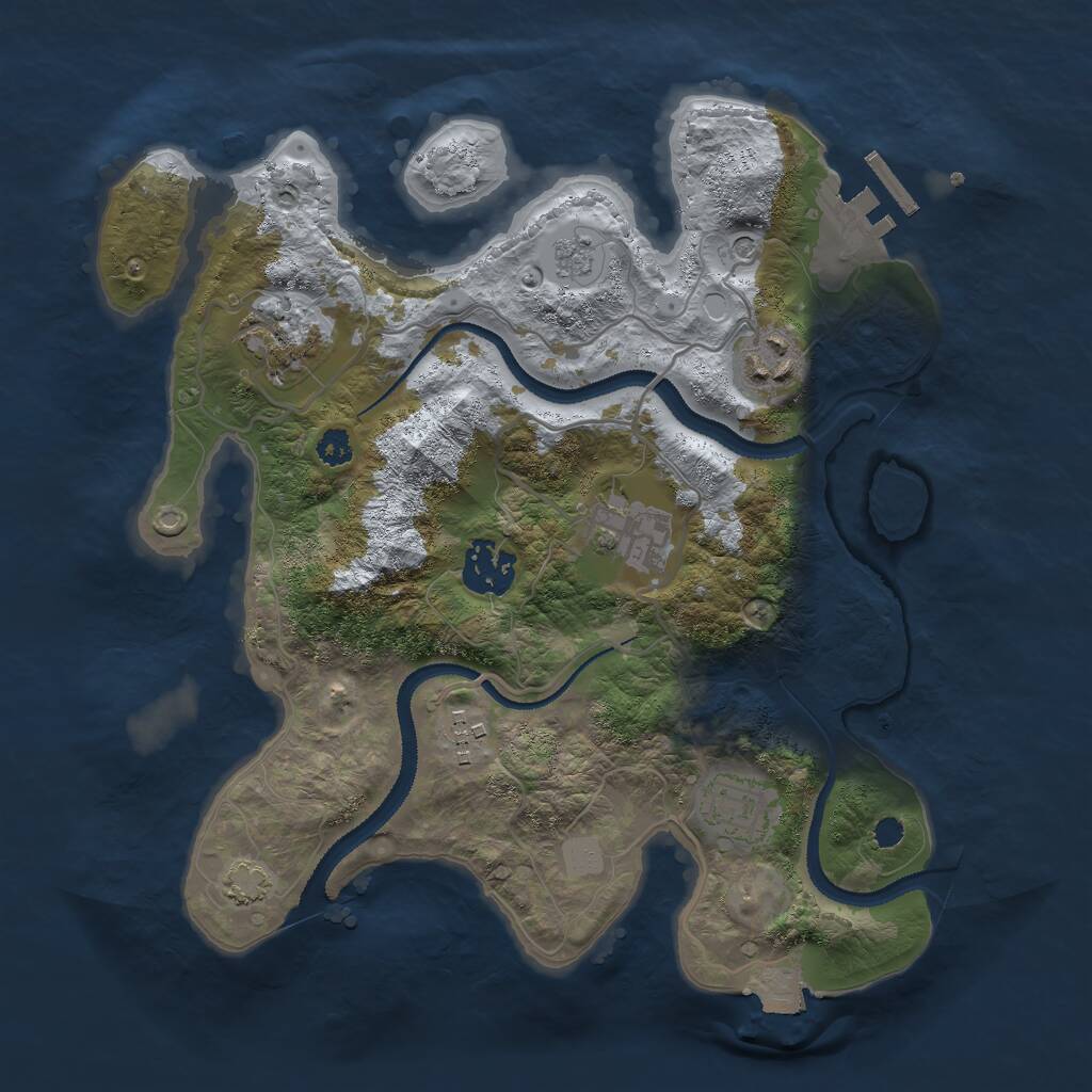 Rust Map: Procedural Map, Size: 3000, Seed: 2314796, 11 Monuments