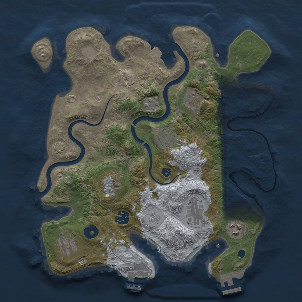 Rust Map: Procedural Map, Size: 3250, Seed: 12356790, 14 Monuments