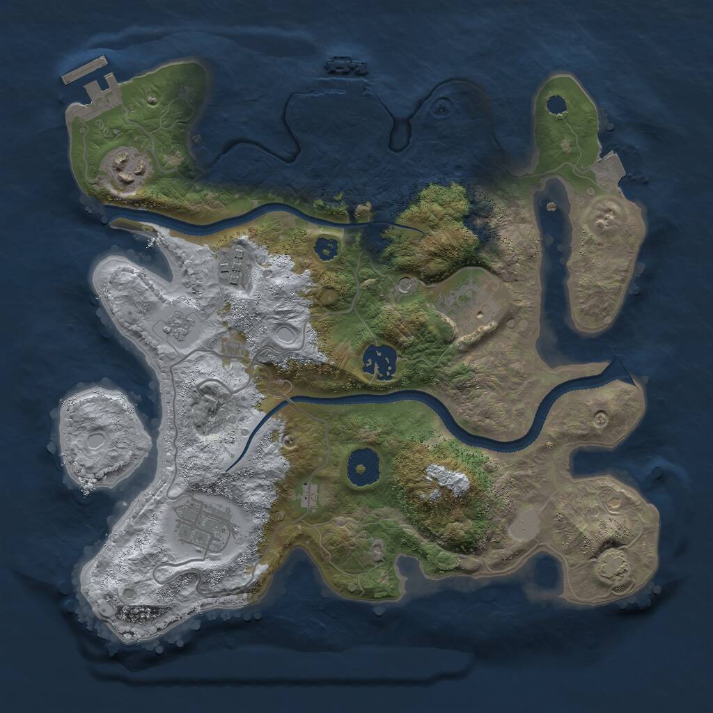 Rust Map: Procedural Map, Size: 3000, Seed: 4105379, 11 Monuments