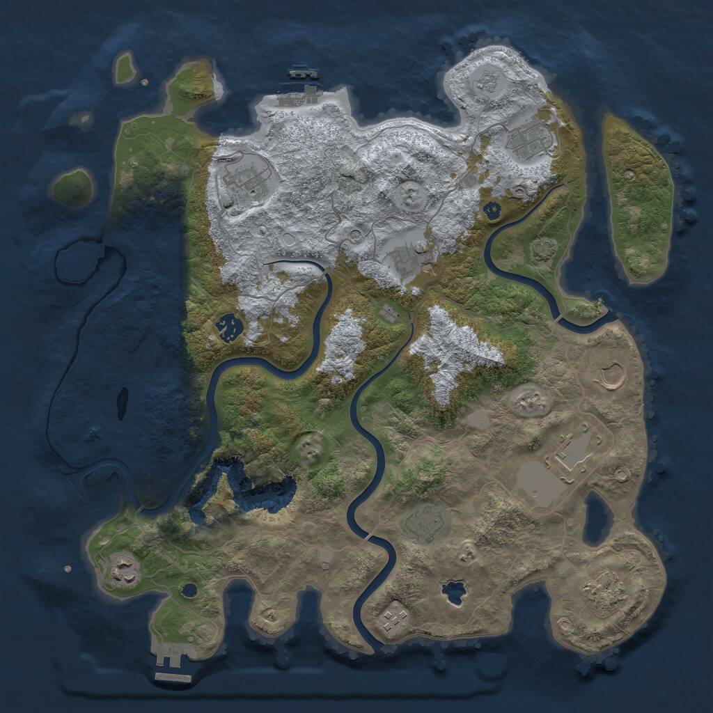 Rust Map: Procedural Map, Size: 4000, Seed: 61769341, 16 Monuments