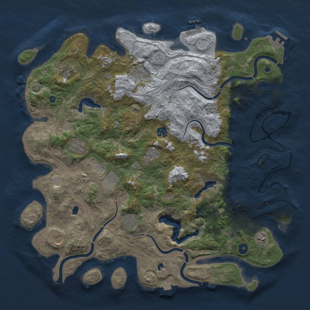 Rust Map: Procedural Map, Size: 4500, Seed: 322886395, 16 Monuments