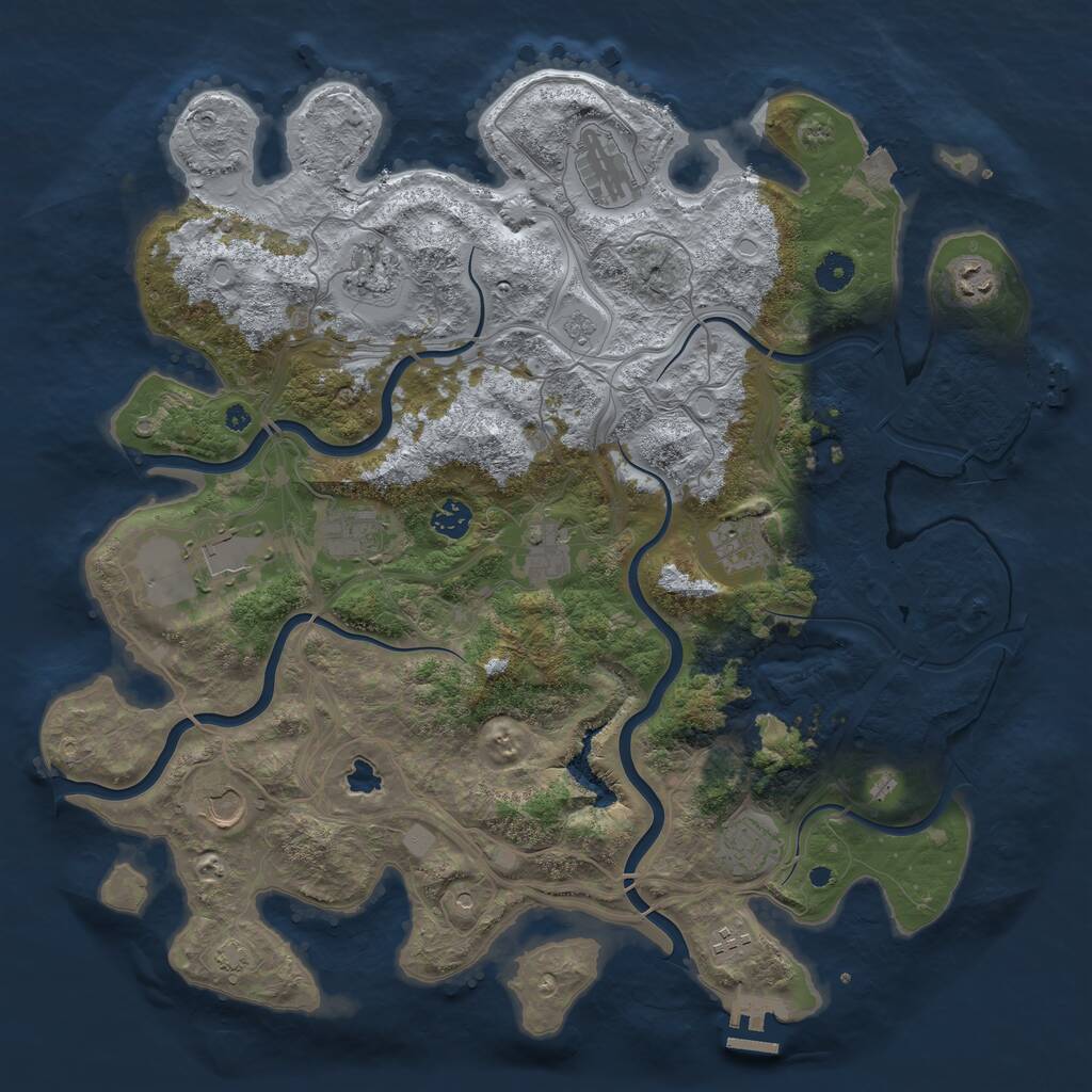 Rust Map: Procedural Map, Size: 4250, Seed: 1833376900, 17 Monuments