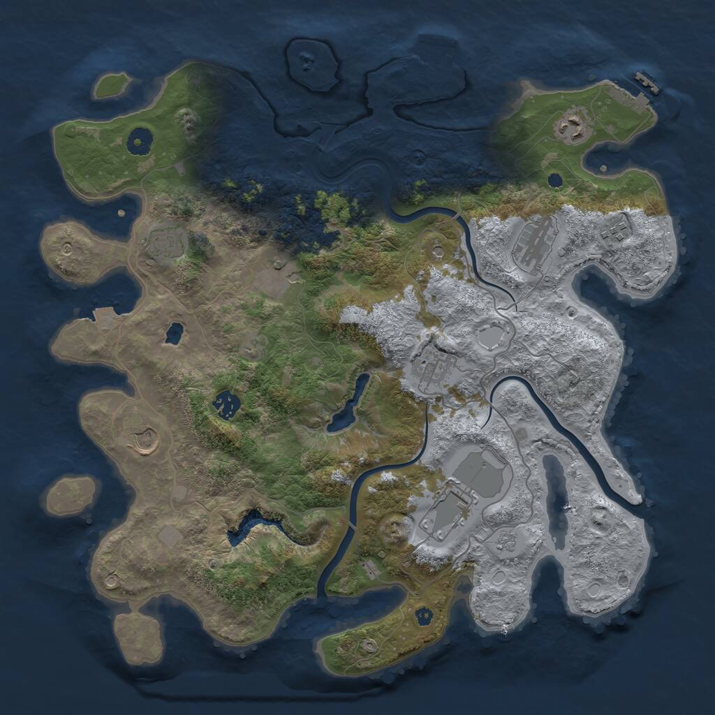 Rust Map: Procedural Map, Size: 4000, Seed: 1506056230, 15 Monuments