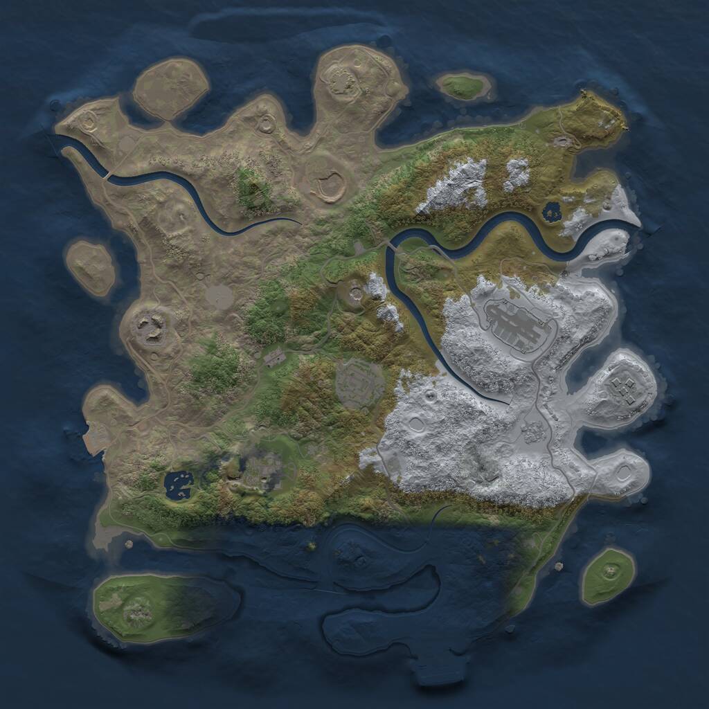 Rust Map: Procedural Map, Size: 3500, Seed: 211190, 12 Monuments