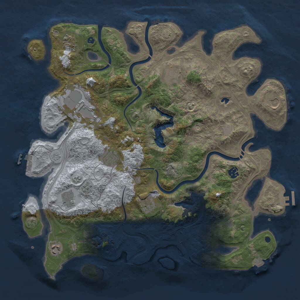 Rust Map: Procedural Map, Size: 4250, Seed: 1593648526, 16 Monuments