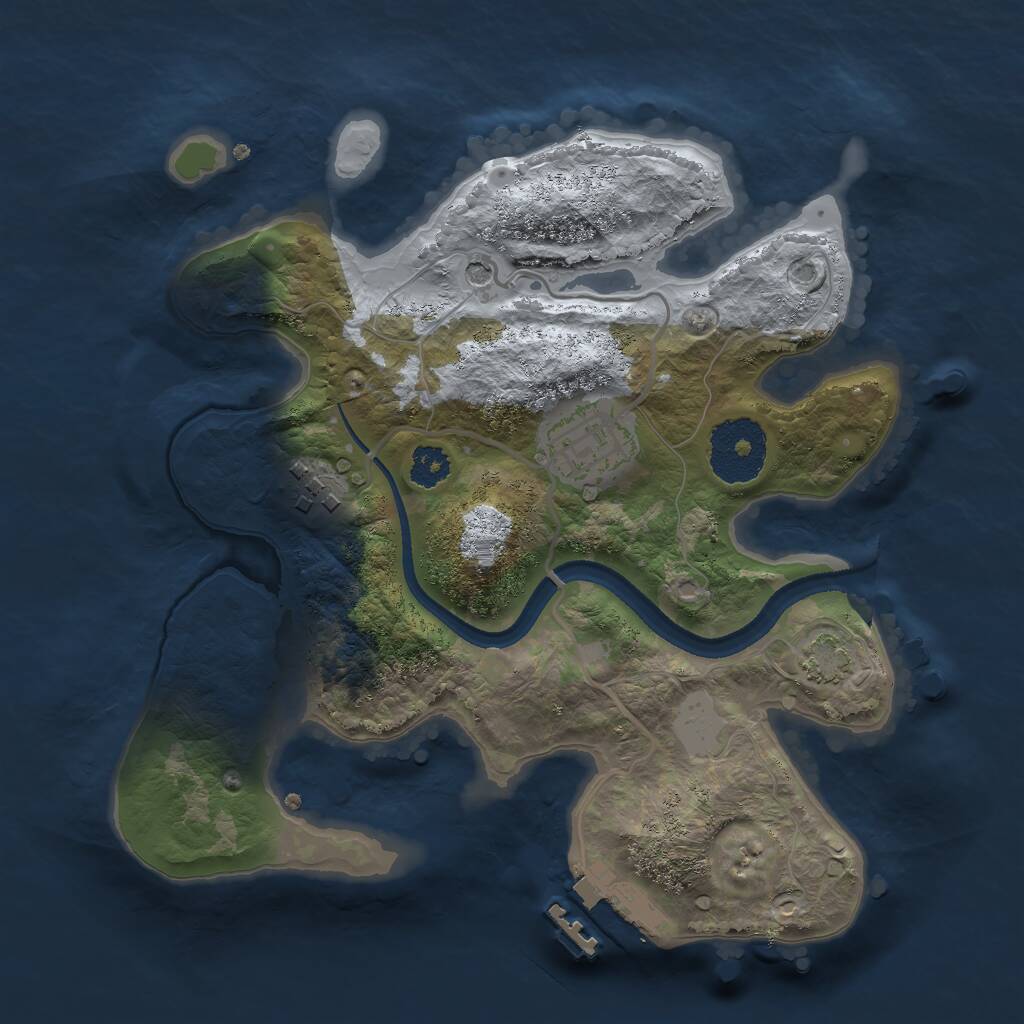Rust Map: Procedural Map, Size: 2500, Seed: 1482664394, 6 Monuments