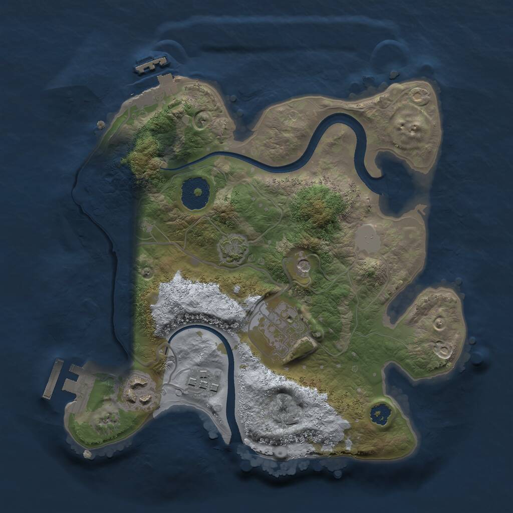 Rust Map: Procedural Map, Size: 2500, Seed: 42008, 8 Monuments