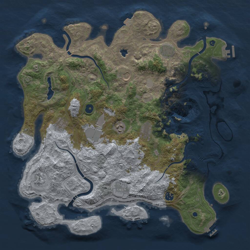 Rust Map: Procedural Map, Size: 4300, Seed: 10922922, 16 Monuments