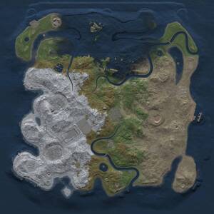 Thumbnail Rust Map: Procedural Map, Size: 3700, Seed: 732380892, 14 Monuments