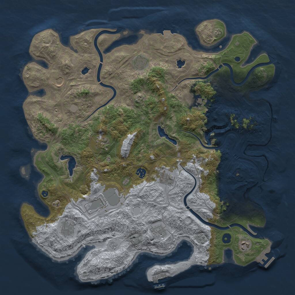 Rust Map: Procedural Map, Size: 4500, Seed: 59254211, 17 Monuments