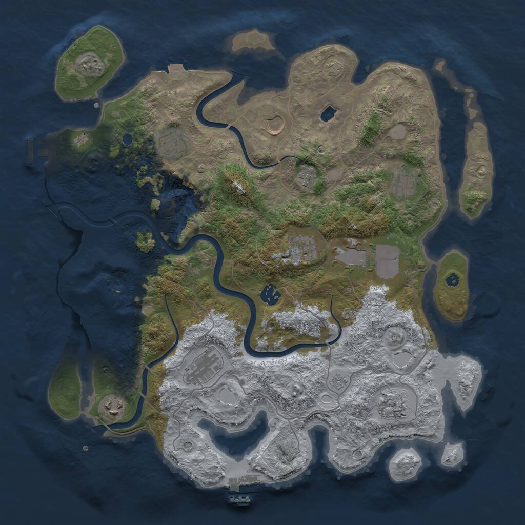 Rust Map: Procedural Map, Size: 4000, Seed: 522111409, 16 Monuments