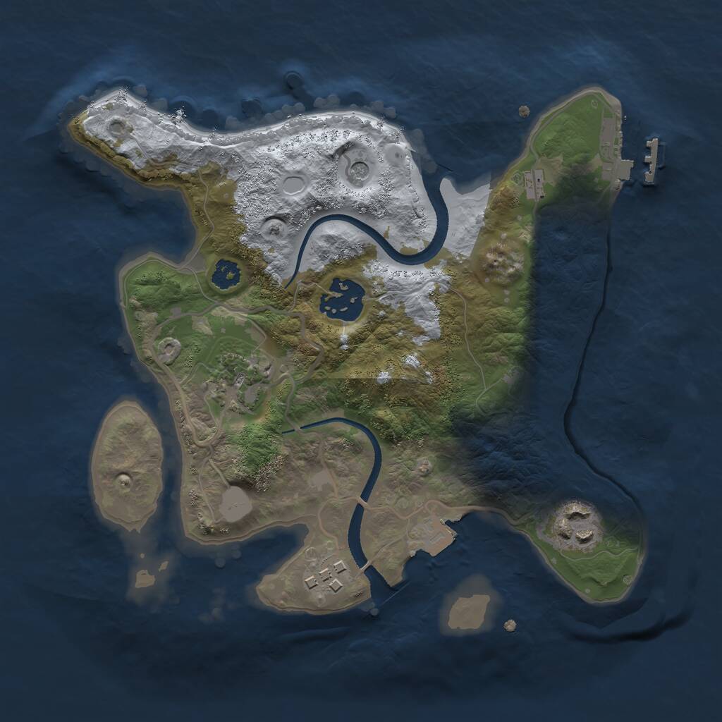 Rust Map: Procedural Map, Size: 2500, Seed: 1512321206, 7 Monuments