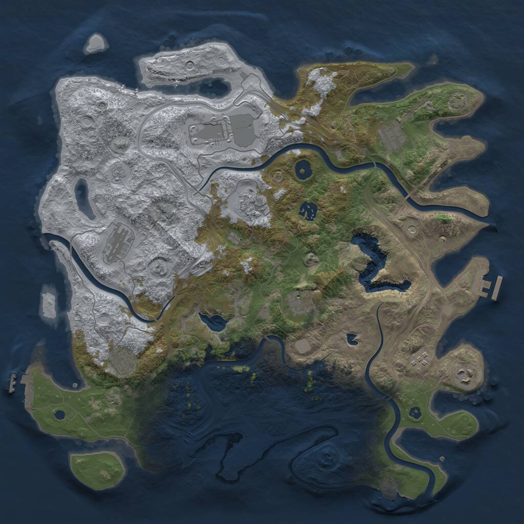 Rust Map: Procedural Map, Size: 4250, Seed: 2713, 15 Monuments
