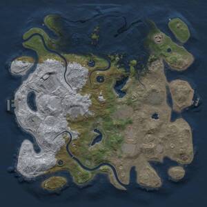 Thumbnail Rust Map: Procedural Map, Size: 4000, Seed: 1155095737, 14 Monuments