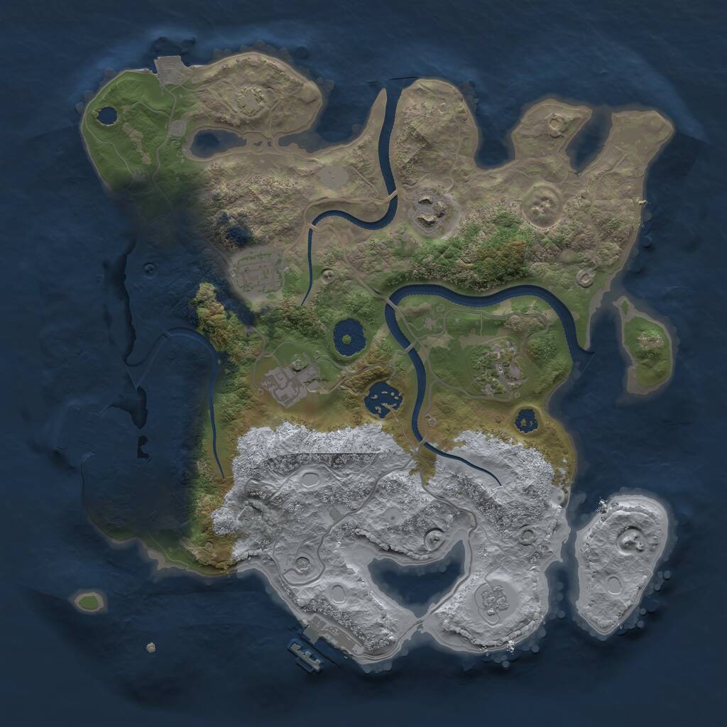 Rust Map: Procedural Map, Size: 3150, Seed: 522111409, 11 Monuments
