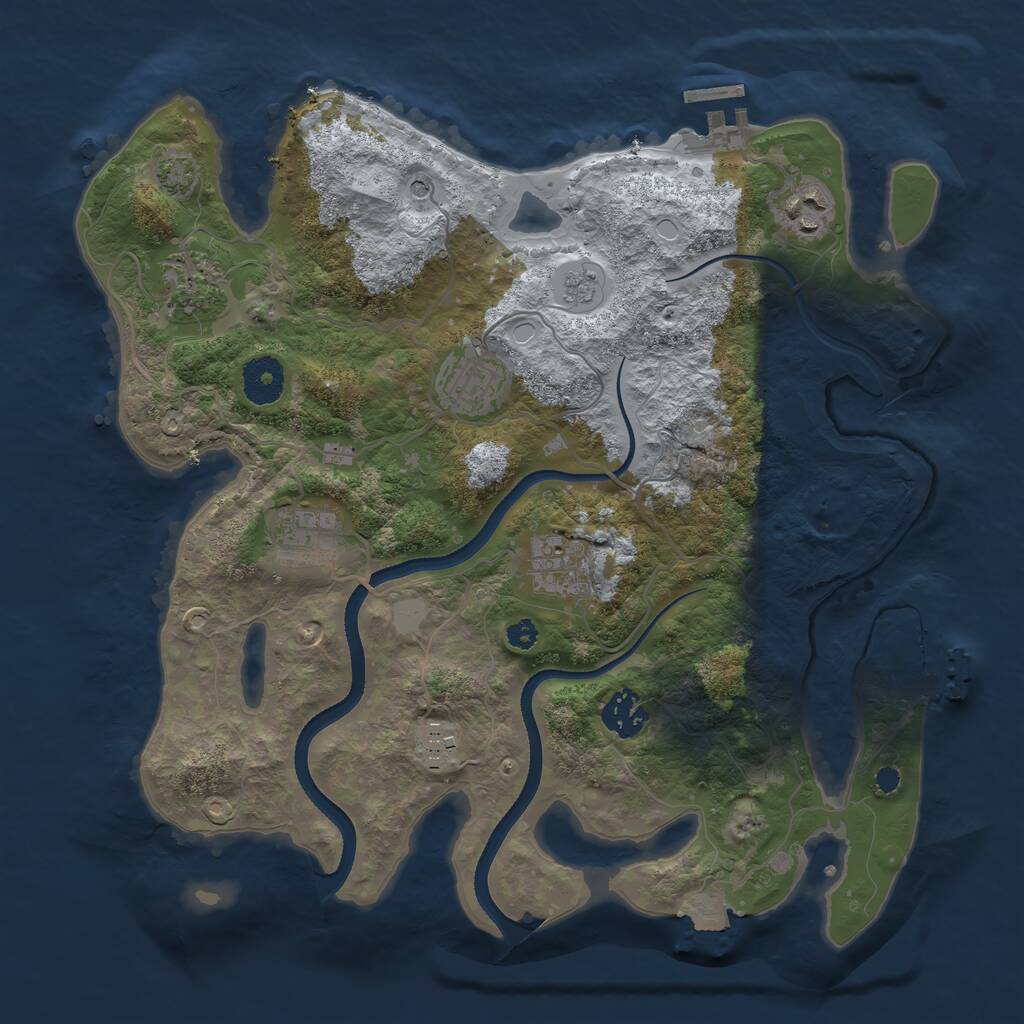 Rust Map: Procedural Map, Size: 3400, Seed: 1145214286, 13 Monuments