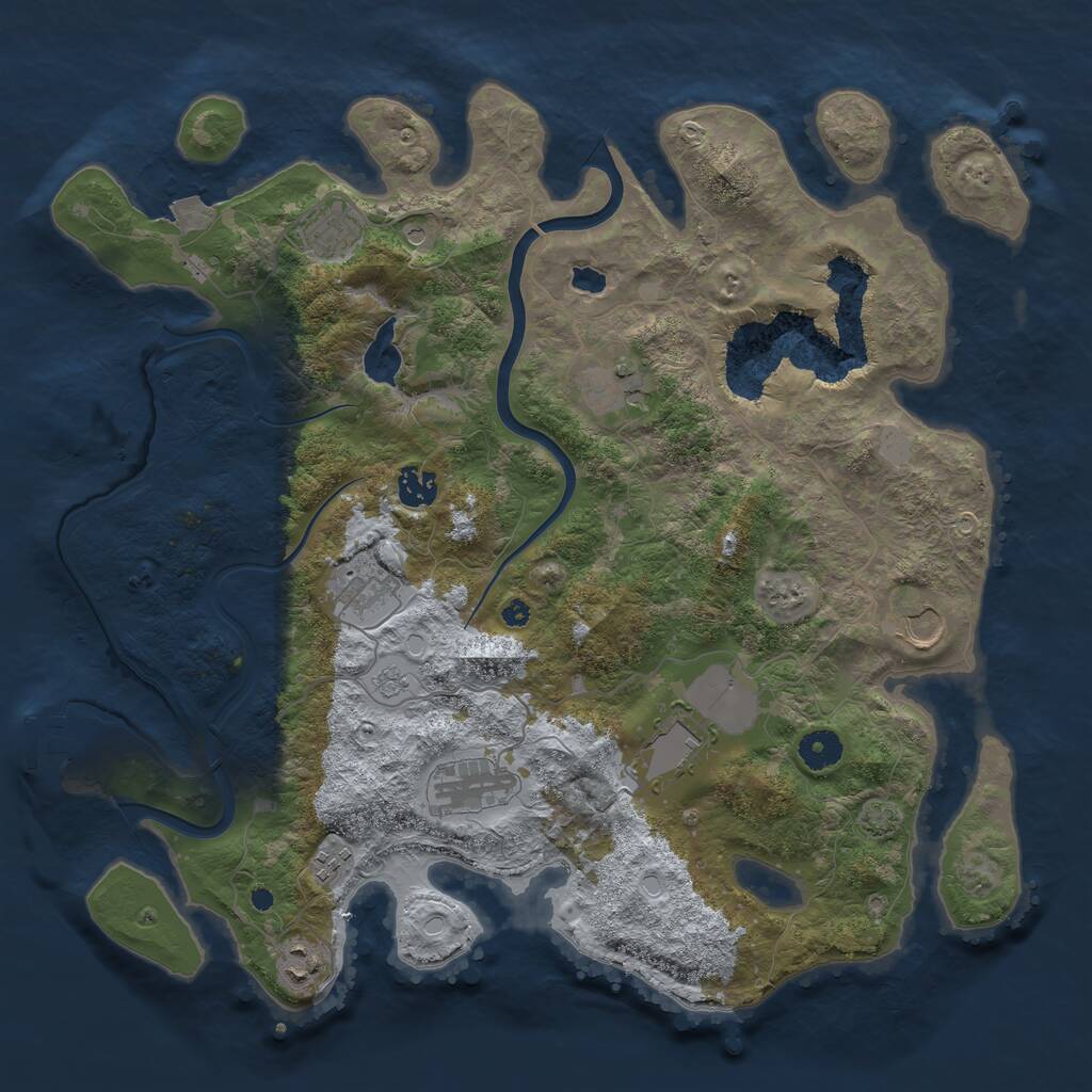 Rust Map: Procedural Map, Size: 4000, Seed: 1704328, 14 Monuments