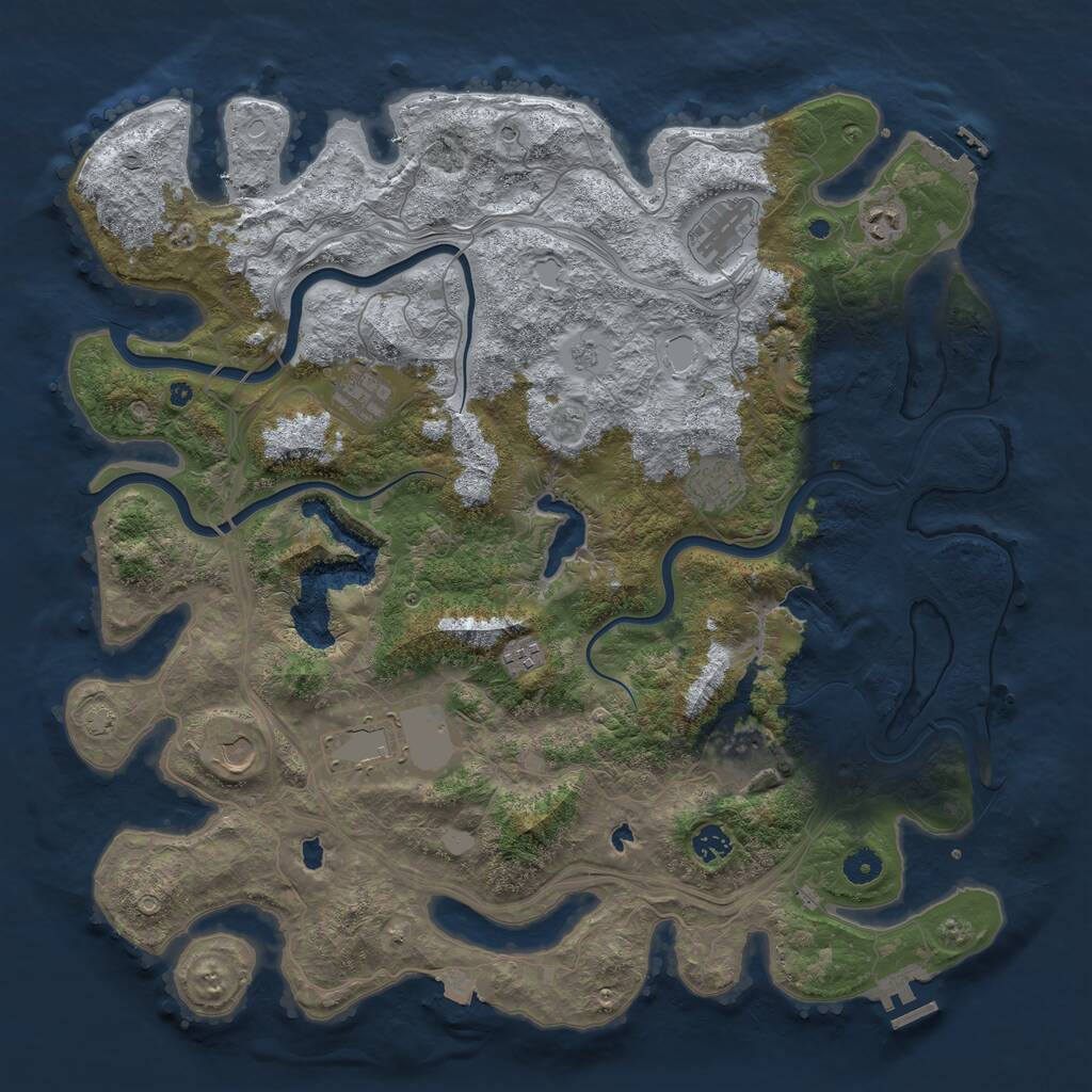 Rust Map: Procedural Map, Size: 4500, Seed: 1914896377, 15 Monuments
