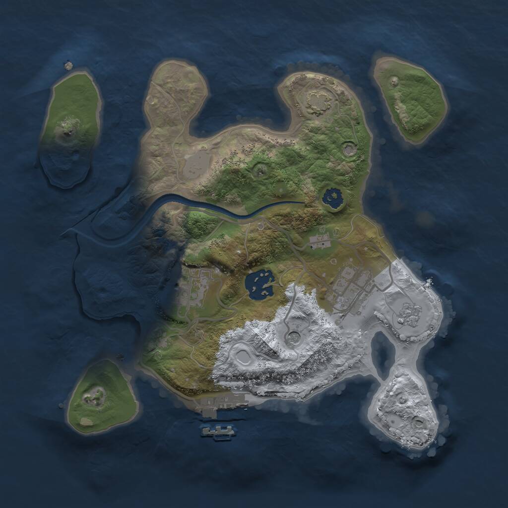 Rust Map: Procedural Map, Size: 2500, Seed: 78413131, 8 Monuments