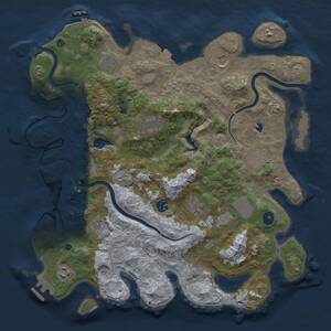 Thumbnail Rust Map: Procedural Map, Size: 4000, Seed: 713597219, 16 Monuments