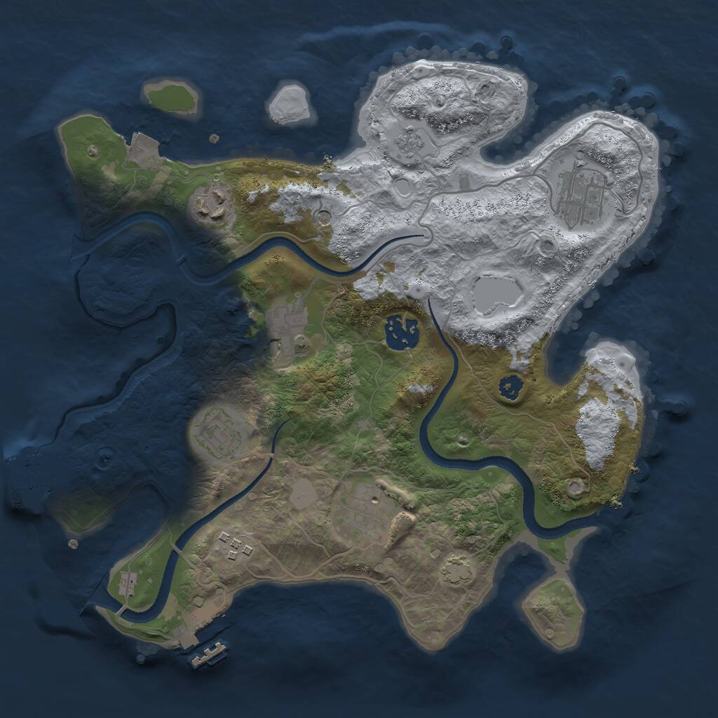 Rust Map: Procedural Map, Size: 3000, Seed: 57515, 13 Monuments