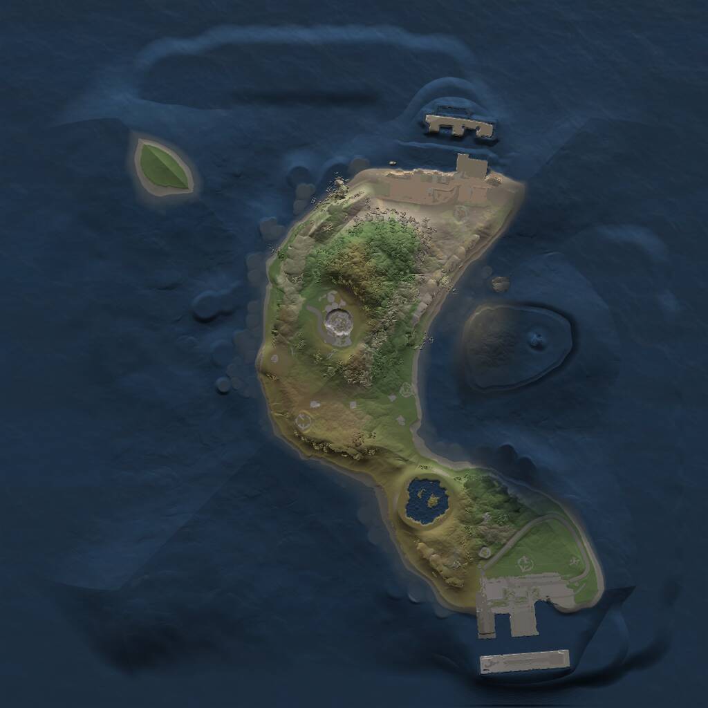 Rust Map: Procedural Map, Size: 1600, Seed: 482931, 4 Monuments