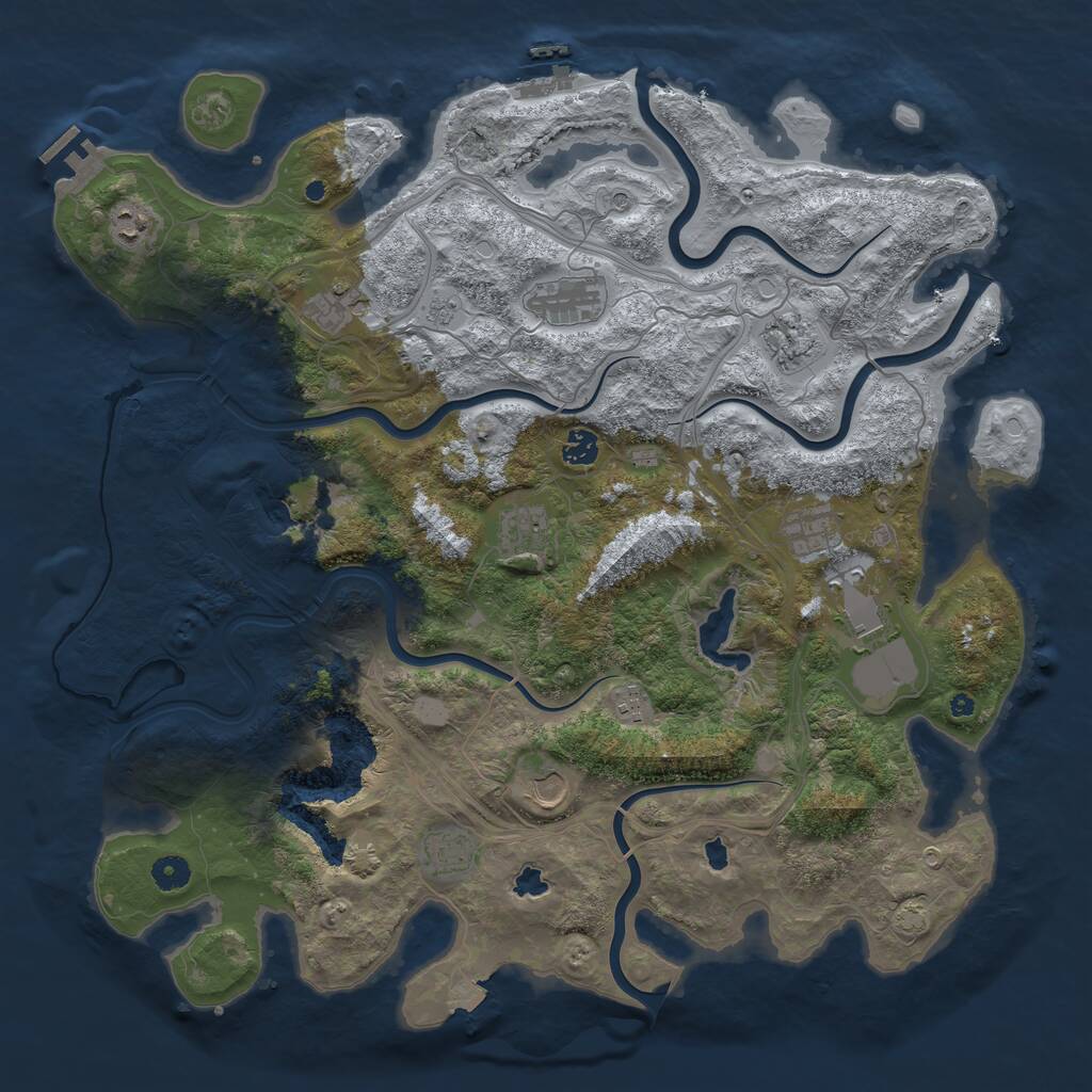 Rust Map: Procedural Map, Size: 4500, Seed: 12464782, 17 Monuments