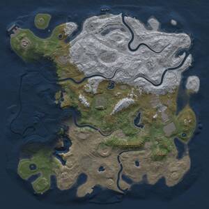 Thumbnail Rust Map: Procedural Map, Size: 4500, Seed: 12464782, 17 Monuments