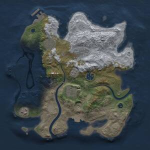 Thumbnail Rust Map: Procedural Map, Size: 3000, Seed: 1912854865, 12 Monuments