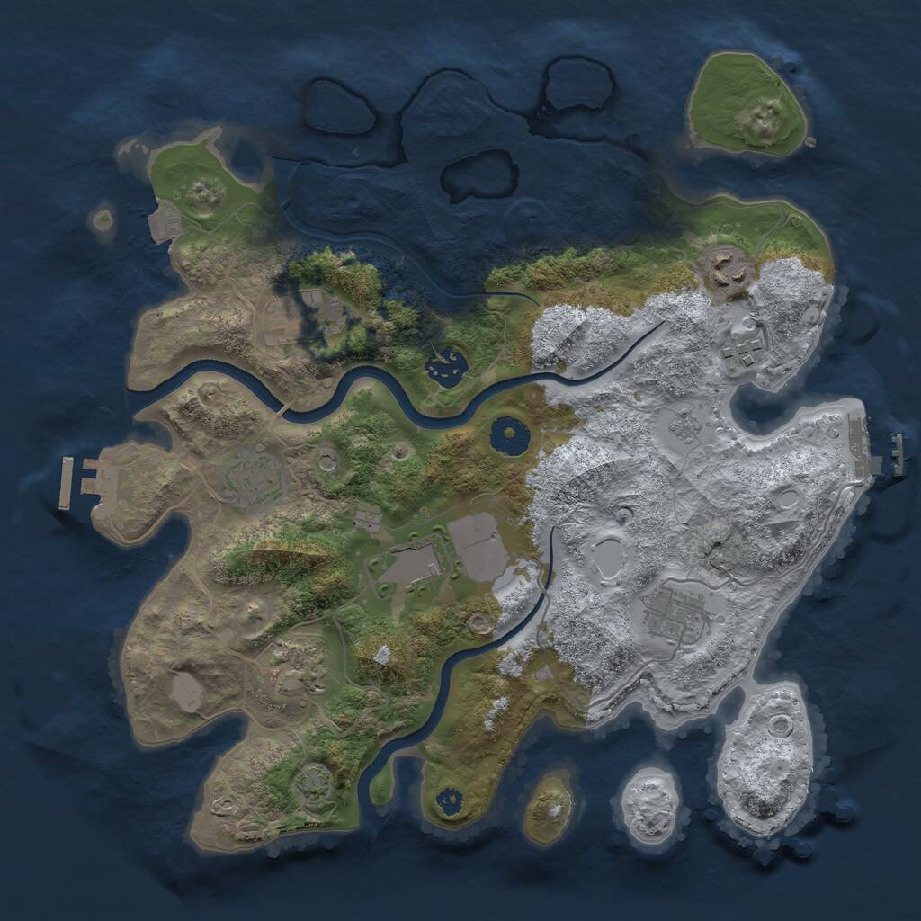 Rust Map: Procedural Map, Size: 3500, Seed: 1536137507, 14 Monuments