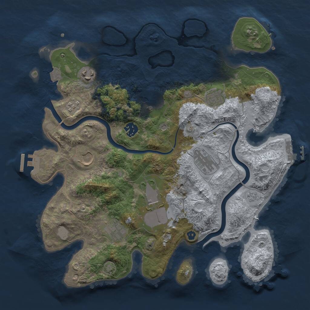 Rust Map: Procedural Map, Size: 3500, Seed: 1536137507, 15 Monuments
