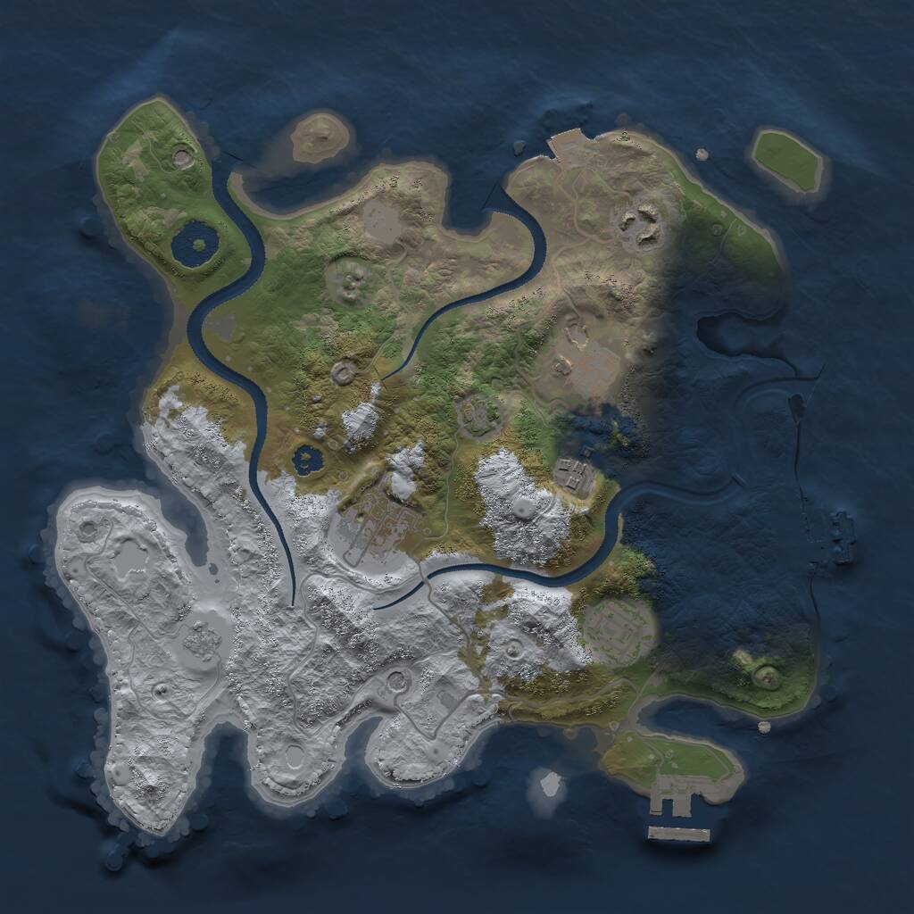 Rust Map: Procedural Map, Size: 3000, Seed: 63789456, 11 Monuments