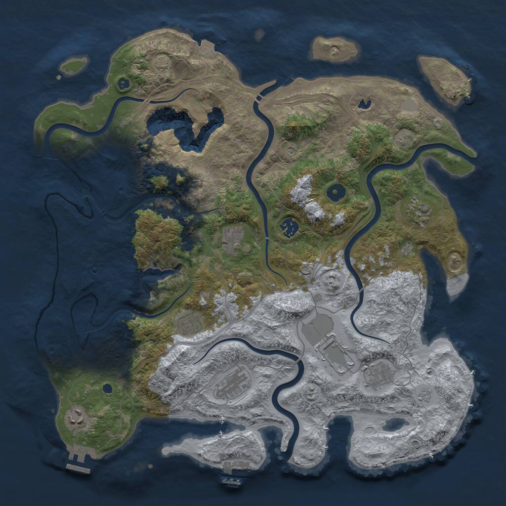 Rust Map: Procedural Map, Size: 4250, Seed: 609588506, 15 Monuments