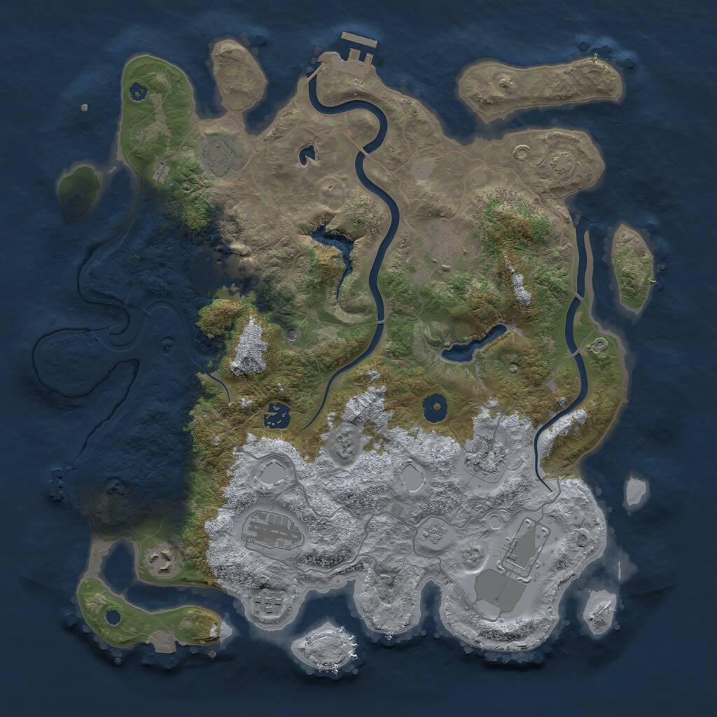 Rust Map: Procedural Map, Size: 4000, Seed: 546546, 15 Monuments