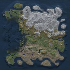 Thumbnail Rust Map: Procedural Map, Size: 4500, Seed: 490385518, 16 Monuments