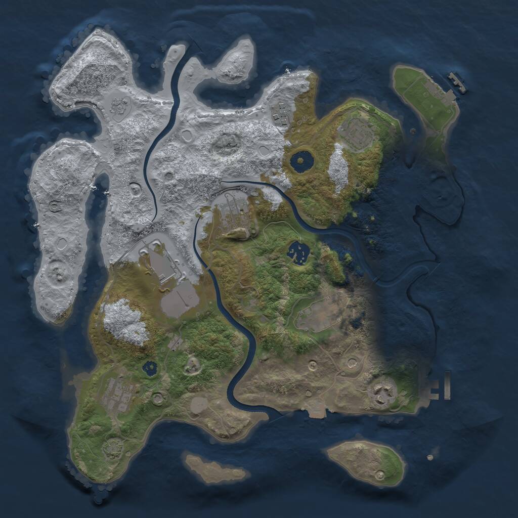 Rust Map: Procedural Map, Size: 3500, Seed: 739781846, 14 Monuments
