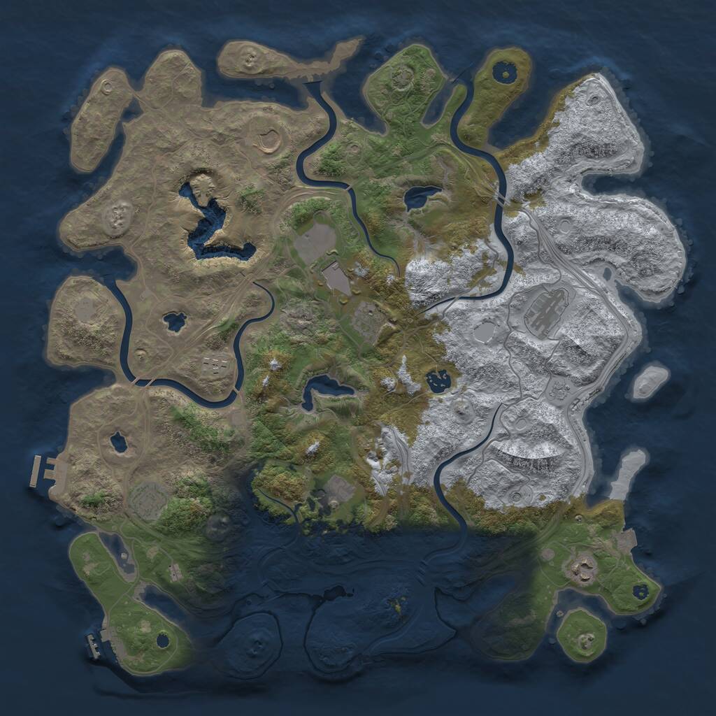Rust Map: Procedural Map, Size: 4500, Seed: 565463170, 15 Monuments