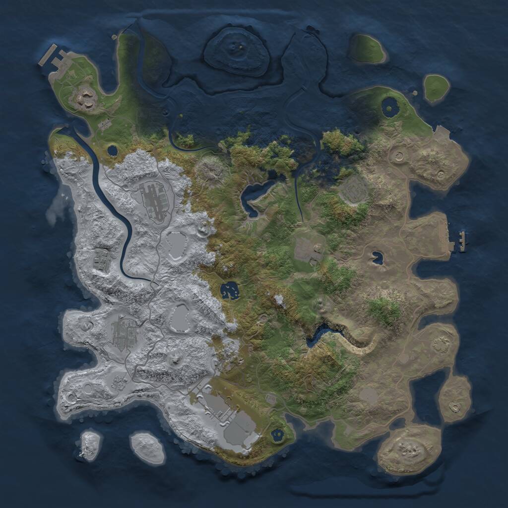 Rust Map: Procedural Map, Size: 4000, Seed: 615467664, 15 Monuments