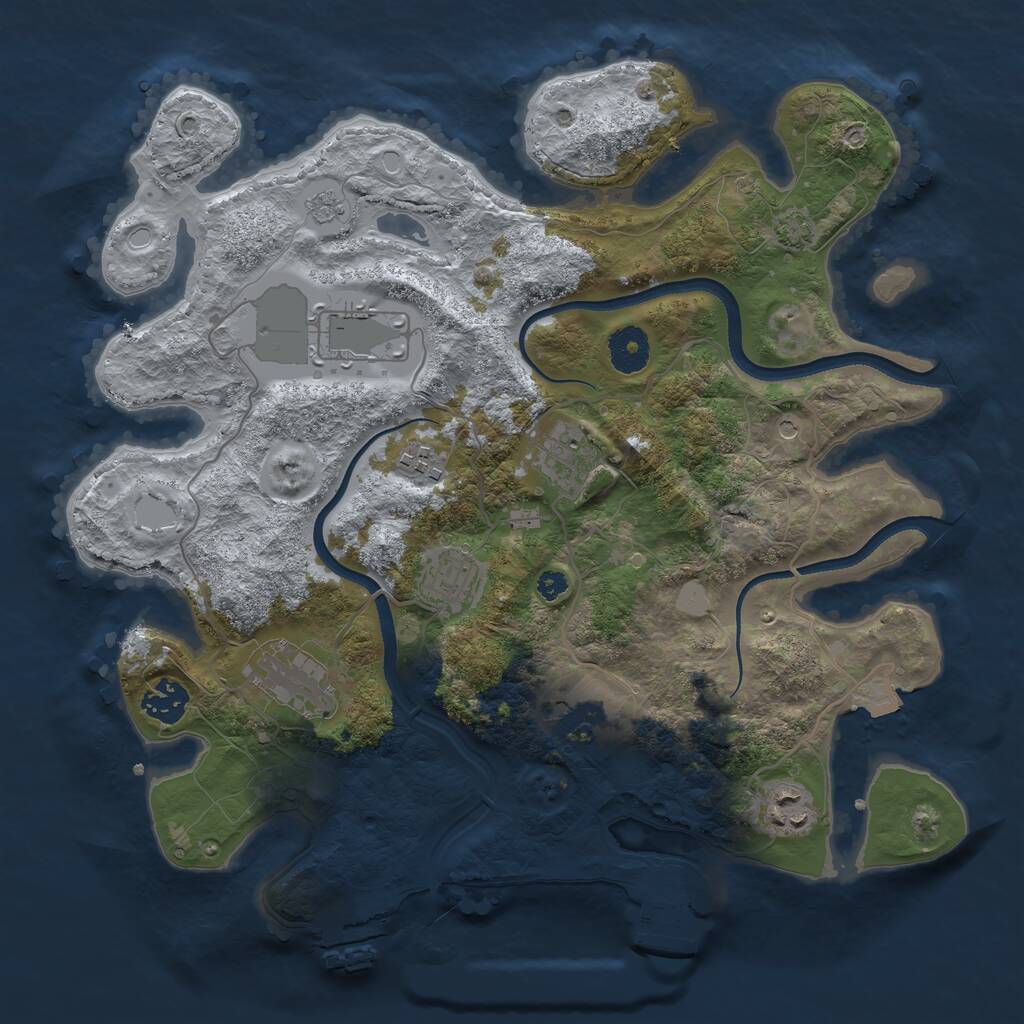 Rust Map: Procedural Map, Size: 3500, Seed: 57920, 14 Monuments