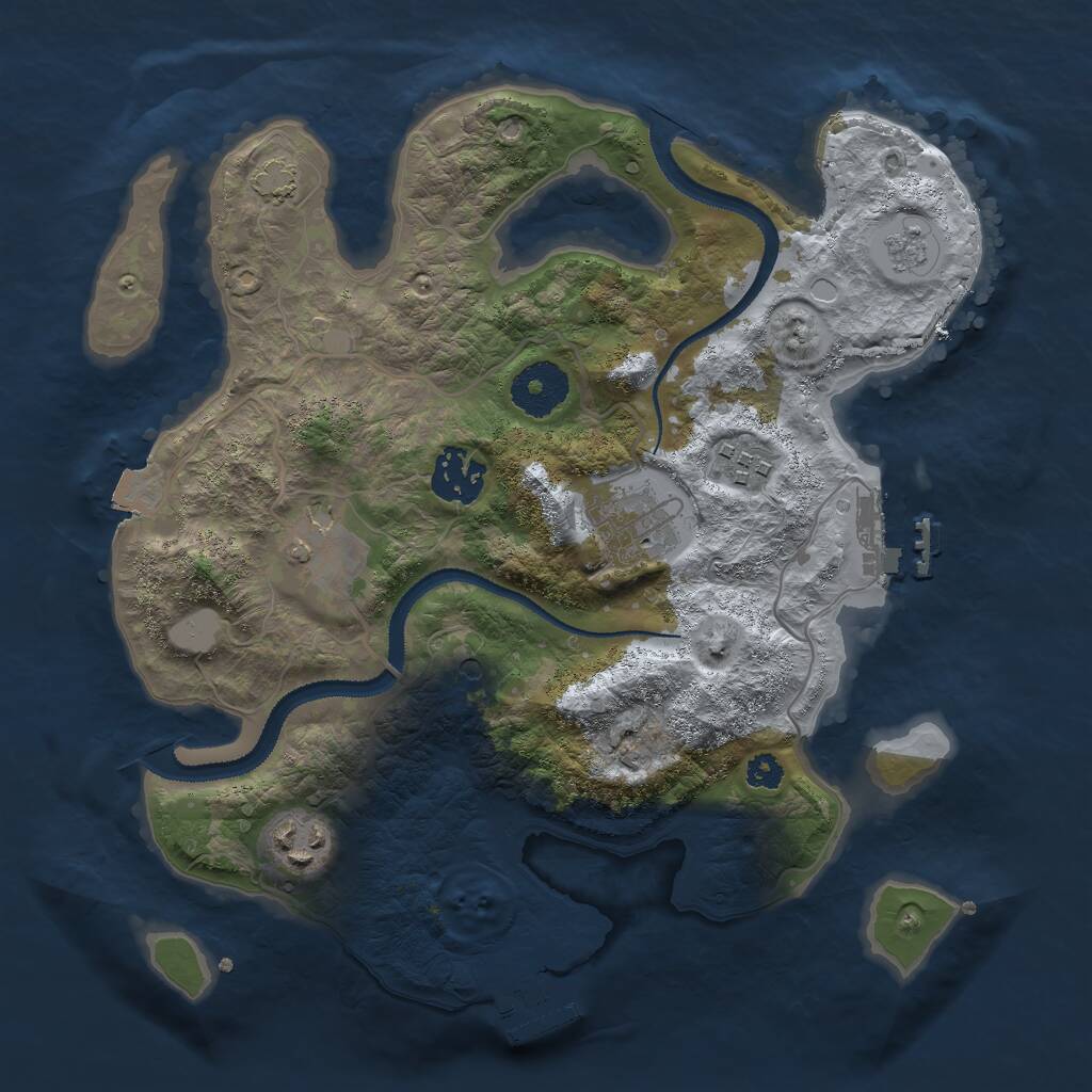 Rust Map: Procedural Map, Size: 3000, Seed: 984165, 11 Monuments