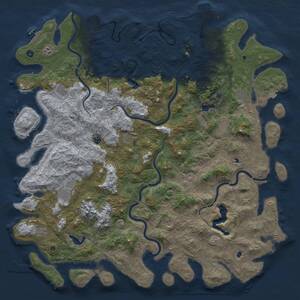 Thumbnail Rust Map: Procedural Map, Size: 6000, Seed: 60001234, 17 Monuments