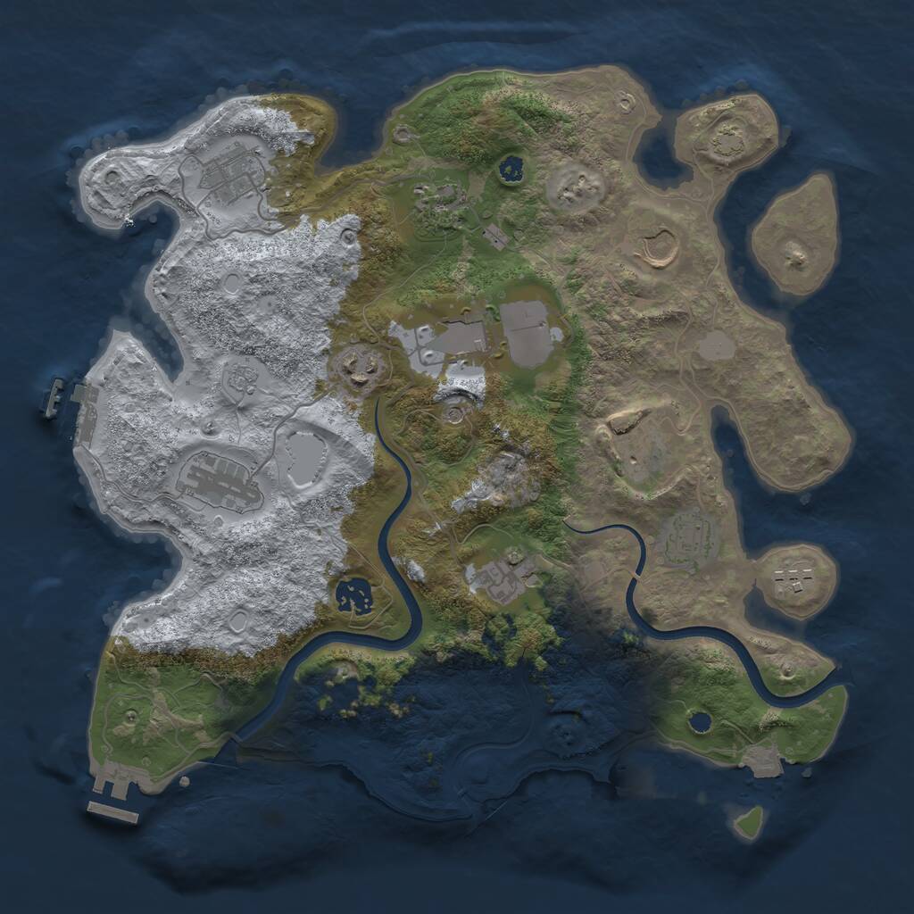Rust Map: Procedural Map, Size: 3600, Seed: 106, 17 Monuments